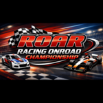 ROAR Racing Onroad Championship logo with two race cars and checkered finish line